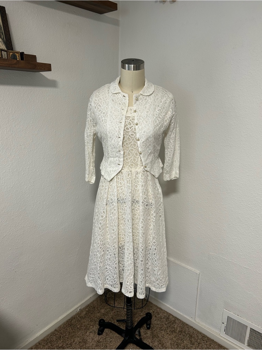 Vintage Lace Midi Dress